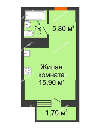 Студия 27 м² - ЖК Клубный дом на Мечникова