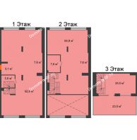 4 комнатные апартаменты 218,82 м² в Квартал 1А Первомайская, дом №3 - планировка