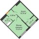 2 комнатная квартира 65,4 м² в ЖК Сердце, дом 1 - планировка