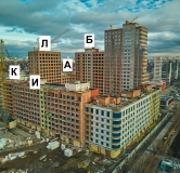 Ход строительства дома 1, секции А,Б,И,К,Л в ЖК Голос Кашириных -