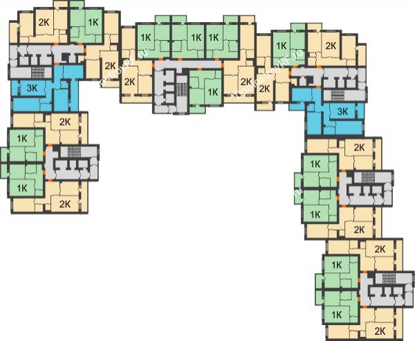 Планировка 1 этажа в доме Позиция 5 в ЖК Зеленая долина