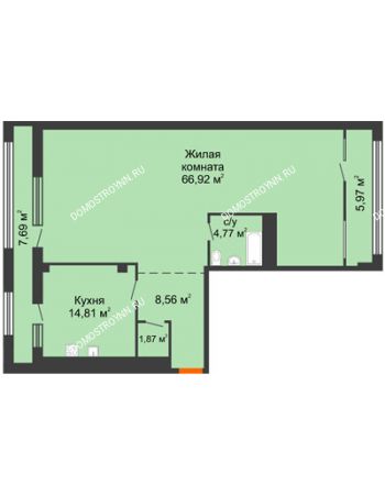 1 комнатная квартира 103,76 м² в ЖК Renaissance (Ренессанс), дом № 1