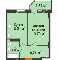 1 комнатная квартира 36,3 м² в ЖК Свобода, дом №2 - планировка