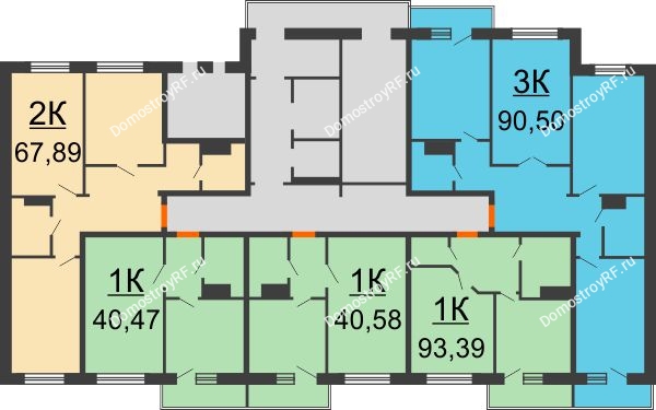Планировка 1 этажа в доме Б-2-1 в ЖК Волжские паруса	