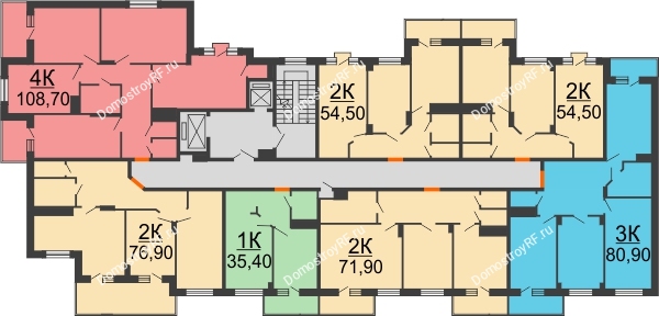 Планировка 17 этажа в доме 4 этап в ЖК Трамвай желаний