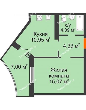 1 комнатная квартира 37,94 м² в ЖК Губернский, дом Литер 29