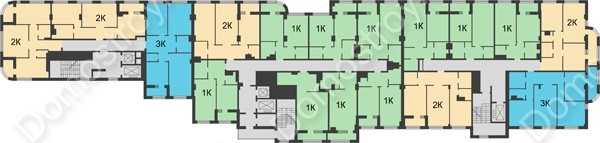 Планировка 4 этажа в доме № 5 в ЖК Караваиха