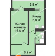 1 комнатная квартира 41,6 м² в ЖК Звезда Столицы, дом Литер 8 - планировка