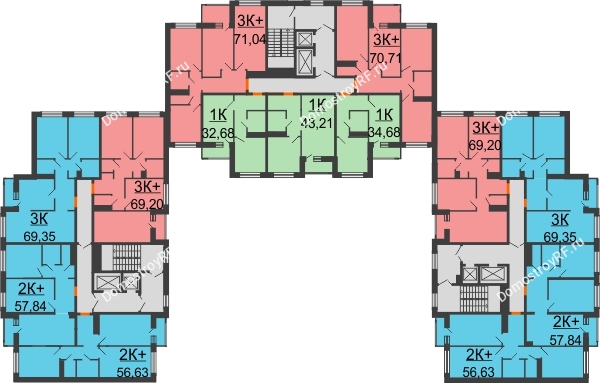Жилой дом на Малиновского - планировка 2 этажа