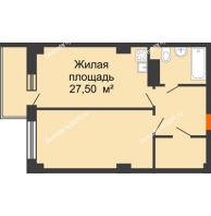 2 комнатная квартира 47,3 м² в ЖК Сокол Градъ, дом Литер 1 - планировка