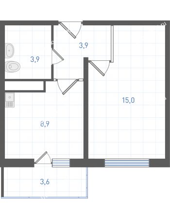 1 комнатная квартира 32,7 м² в ЖК Левенцовка парк, дом Корпус 8-12.1