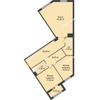 2 комнатная квартира 120,2 м², ЖК ROLE CLEF - планировка
