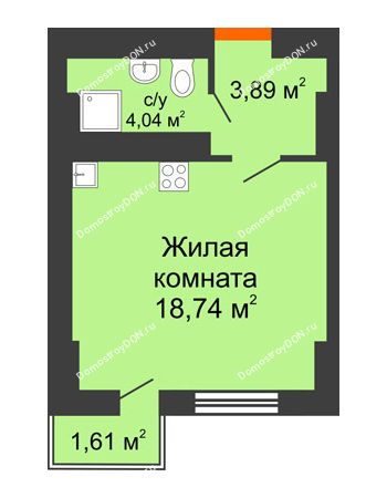 Студия 26,65 м² в ЖК Мечников, дом ул. Таврическая, 4