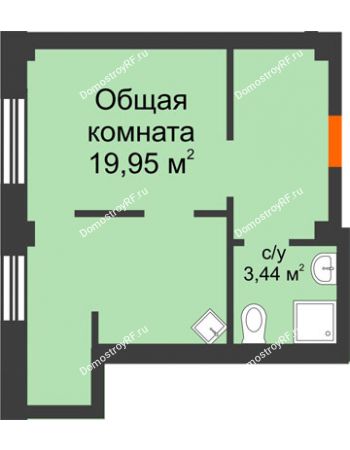 1 комнатная квартира 28,9 м² в Микрорайон Новая жизнь, дом позиция 19