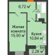 1 комнатная квартира 41,2 м² в ЖК Россинский парк, дом Литер 2 - планировка
