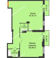 Студия 86,01 м², ЖК Орбита - планировка
