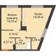 2 комнатная квартира 47,56 м² в ЖК Европейский берег, дом Лондон ГП-11 - планировка