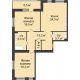 2 комнатная квартира 87,8 м² в ЖК Квартал Перемен	, дом ГП-1 - планировка