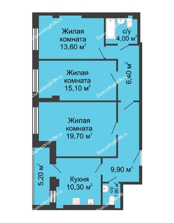 3 комнатная квартира 83,4 м² - ЖК Дом на Береговой