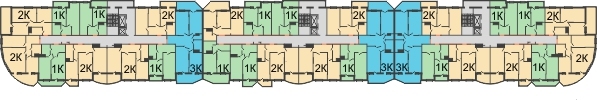 Планировка 3 этажа в доме Литер 3 в ЖК Времена года 3