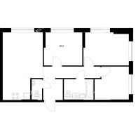 3 комнатная квартира 65,6 м² в ЖК Савин парк, дом корпус 8 - планировка
