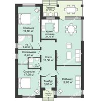 "Баден" 148 м² 148 м², КП Ясная Поляна - планировка