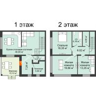 3 комнатный таунхаус 151 м² в КП Ясная Поляна, дом "Ванкувер" 151 м² - планировка