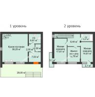 3 комнатный таунхаус 115 м² в КП Панорама, дом Гангутская, 6 (таунхаусы 115м2) - планировка
