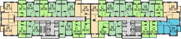 ЖК Zапад (Запад) - планировка 14 этажа