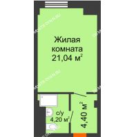 Апартаменты-студия 29,64 м², Апарт-Отель Гордеевка - планировка
