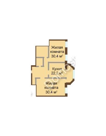 2 комнатная квартира 102,3 м² - ЖК Изумрудный замок