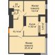 2 комнатная квартира 69,53 м², ЖК Гран-При - планировка