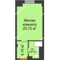 Апартаменты-студия 28,94 м², Апарт-Отель Гордеевка - планировка